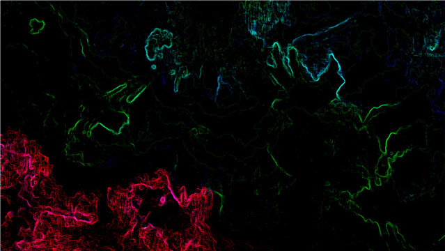 Abstract Vector Vivid digital dark background featuring colorful flowing smoke with vibrant colors.