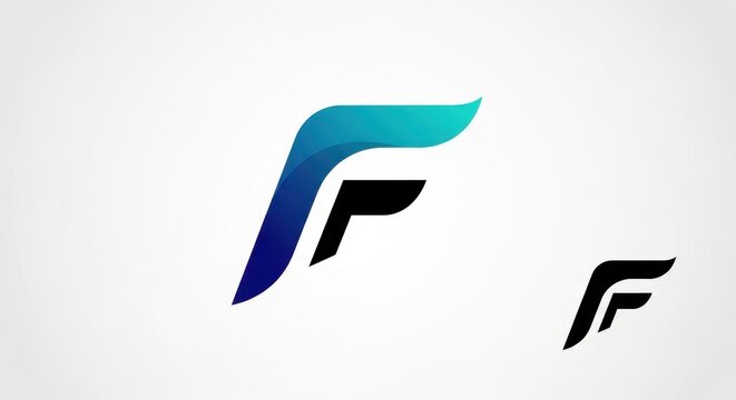 Modern Abstract Letter F Logo Design on White Background.