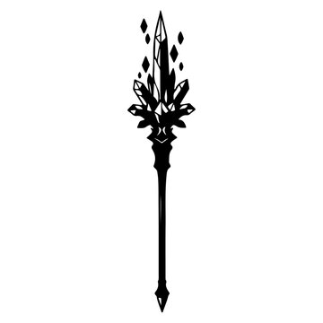 Fantasy Crystal Staff Weapon Silhouette.