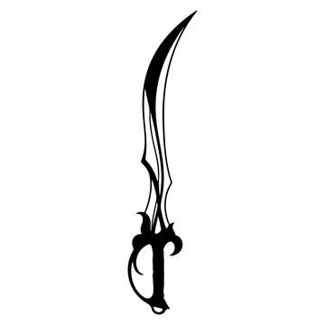 Tribal Scimitar Sword Silhouette.