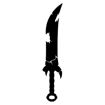 Silhouette of a broken fantasy sword.
