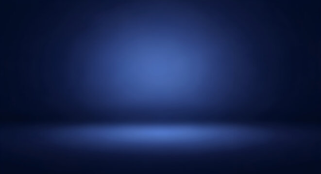 A blue room with a light in the center is shown here in a realistic photograph style image