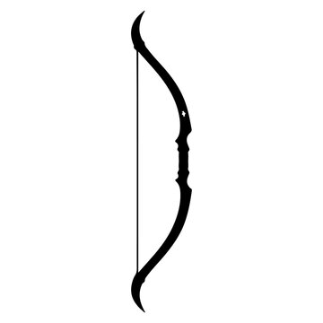 Silhouette of a Traditional Recurve Bow.