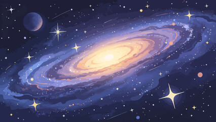 Galaxy in space with stars and planets © Sedna