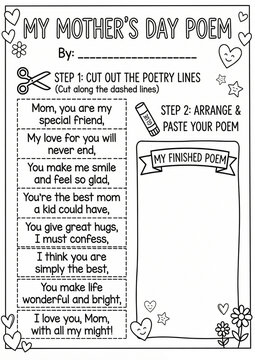 Creative Mother's Day Poem Template for Kids' Art Projects