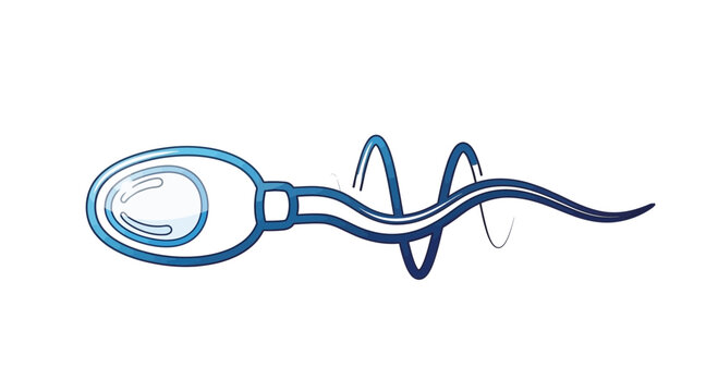 Abstract sperm cell illustration with wavy tail, symbolizing fertility and reproduction