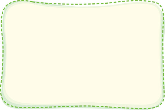Wavy rectangular text frame illustration with a green dashed stitch border