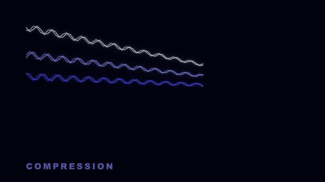 Retro Pixel Art Compression Text on Black Background