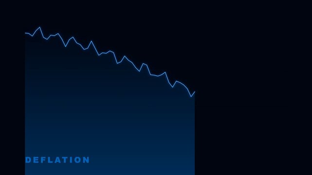 Deflation Text on Black Background - Economic Downturn Concept