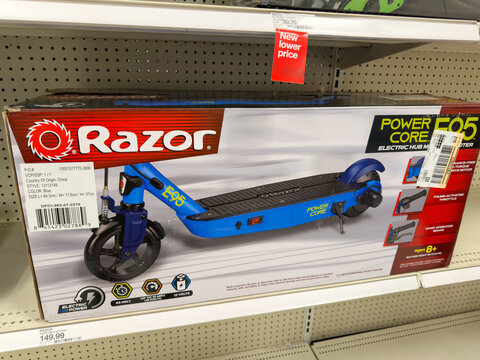 Razor Power Core E95 Electric Scooter Box On Store Shelf