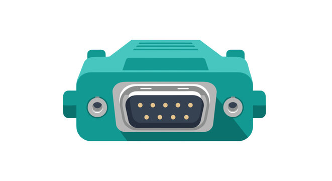 Teal vga connector adapter with nine pins a digital component for connecting monitors and projectors to computers