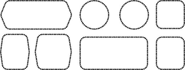 Set of rope frames, vector illustration of nautical cord borders, collection of various shapes of rope frames for text or photos © MDMahmudul