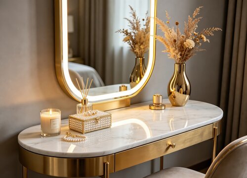 Light luxury bedroom dressing table