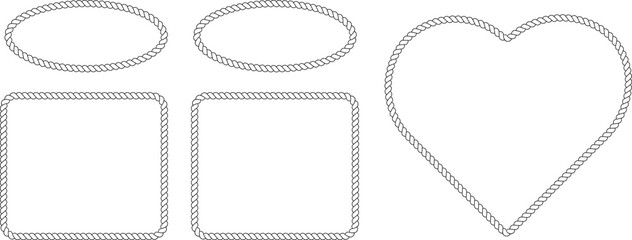 Set of rope frames in different shapes © MDMahmudul