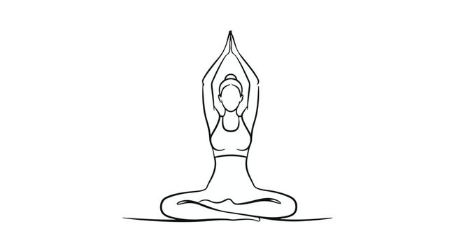 Woman sitting in a lotus position practices yoga to achieve a balanced and mindful mental state.