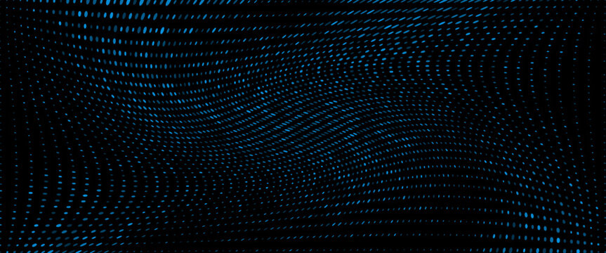 Donkerblauwe vector moderne geometrische cirkel abstracte achtergrond. Gestempelde structuursjabloon. Geometrisch patroon in halftoonstijl met verloop.