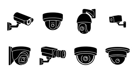 Security Camera and Surveillance System Vector Icon Set © Shakila