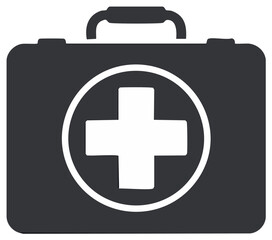 Obraz premium Emergency First Aid Kit Icon Medical Symbol Healthcare Safety