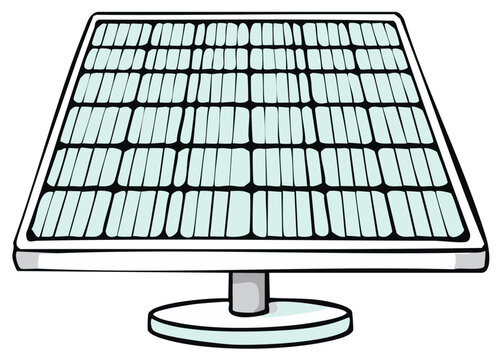 Solar Panel Illustration for Sustainable Energy Generation Design Element