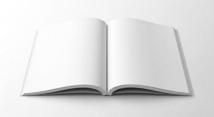 Fototapeta premium Open Blank Book on White Background for Design.