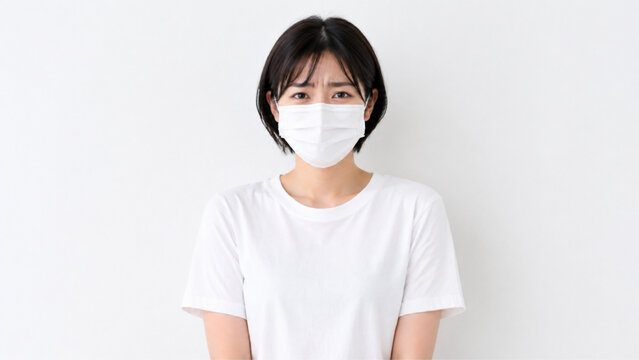 This woman is wearing a face mask to protect herself from respiratory infections.