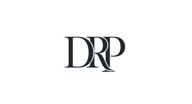 Elegant DRP monogram logo design in classic serif font