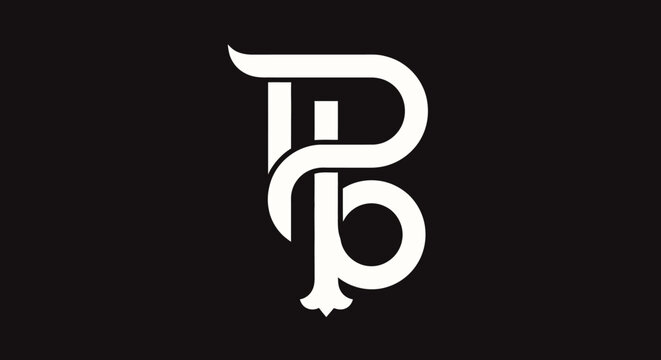 Elegant interlocking letter PB monogram logo design