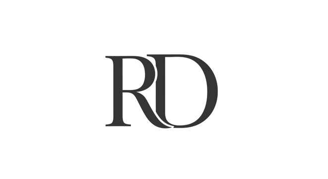 Elegant overlapping R and D initials monogram logo