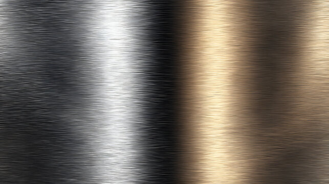 Brushed metal texture background with split silver and bronze color for industrial design.