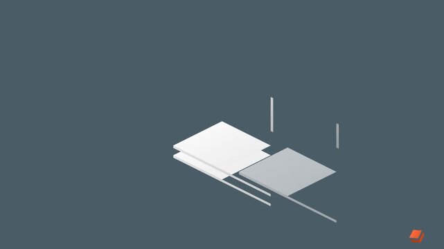 Isometric Abstract Layered Stack and File Management Design Concept