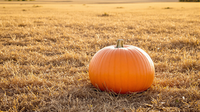 pumpkin on hay