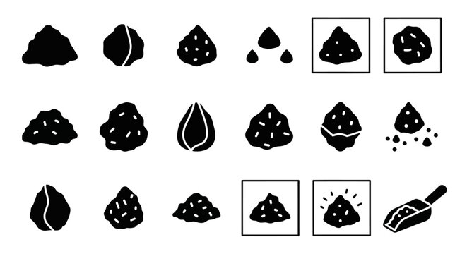 Black Mud, Droplets, Splat, Smear, Smudge, Stain Icons, Vector Set of 20