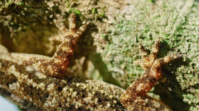 Giant Leaf-Tailed Gecko (Uroplatus Fimbriatus), Marozevo, Toamasina Province, Madagascar. 