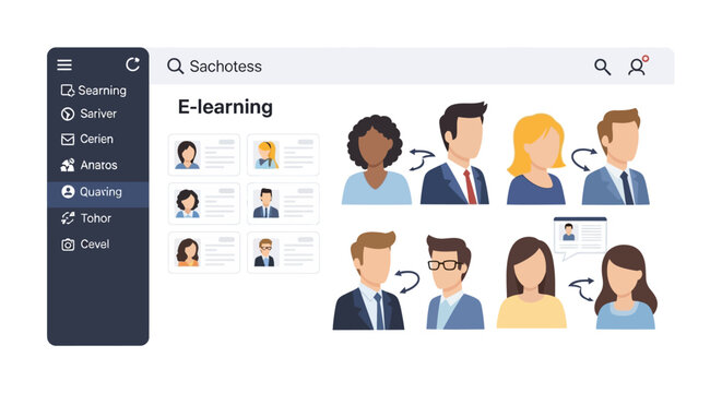 E-learning Team Profiles and Sidebar Navigation