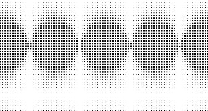 Black square halftone pattern on white background