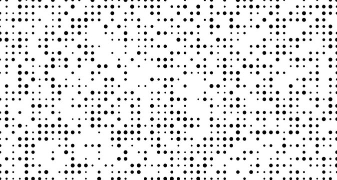 Random black dots on white background pattern