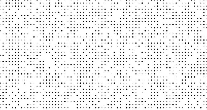 White background, with scattered black, dots pattern