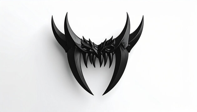 Abstract black monster jaw sculpture.