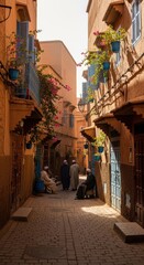 Fototapeta premium Picturesque Alleyway in the Historic City of Marrakech, Morocco.