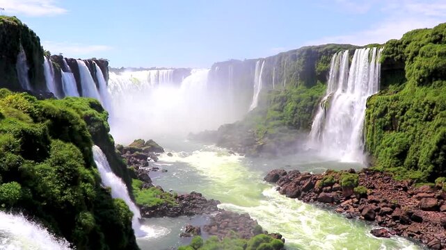 Foz do Iguacu Iguazu Falls waterfall waterfalls fall Argentina Brazil.