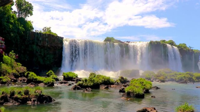 Foz do Iguacu Iguazu Falls waterfall waterfalls Devils Throat Brazil.