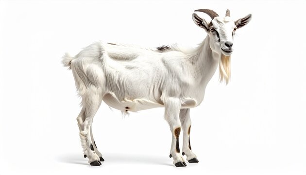 Realistic goat for Eid al Adha isolated on white background studio pro