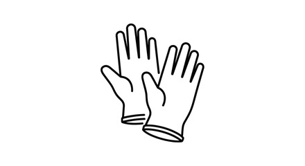 Obraz premium Clean Hands Icon: Protective Gloves, Hygiene, Medical, Safety, Cleaning, Workwear