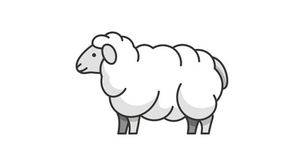 Obraz premium Cartoon Sheep Illustration.