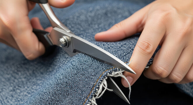 Cutting Chain with Scissors A CloseUp of Precision.