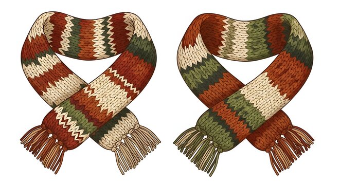 Cozy Knitted Scarves in Autumnal Colors