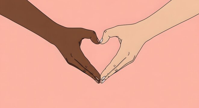 Diverse Hands Forming Heart Shape Symbolizing Love, Unity, and Inclusion