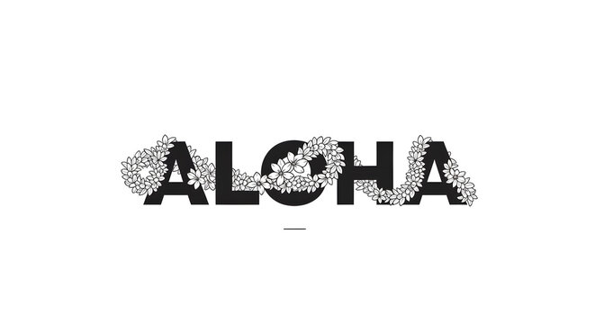 Aloha typographic design with grunge texture