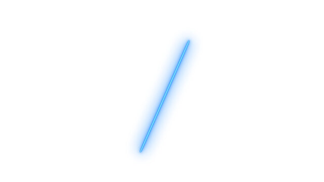 Glowing neon slash icon isolated on transparent background. Division symbol. Separator. Forward slash. Path element.