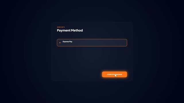 Digital checkout process for executive buffet service showing order review payment selection and confirmation